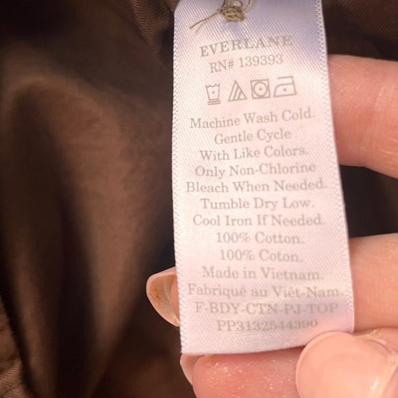 NWT Everlane Cropped Boxy Chestnut Brown PJ Top Loungewear Blouse XS - Picture 11 of 12